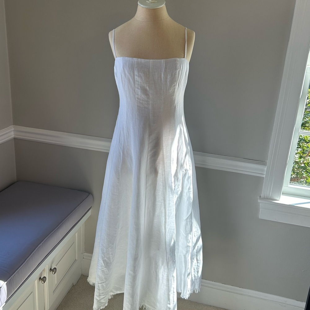 NWT J.Crew linen white A-line midi dress